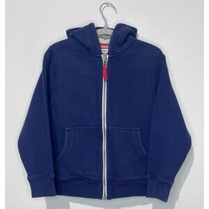Hanna Andersson Boys Hoodie 110 Navy Full Zip Pockets Long Sleeve Lining